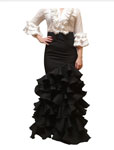 Lightweight Romerías Rocieras Skirts with Black Ruffles 82.645€ #50215LAURANG